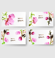 watercolor floral background cards vector image
