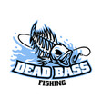 bass fish skull mascot logo vector image vector image