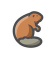 beaver river badger icon cartoon vector image vector image