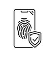 mobile with shield security smartphone protect vector image