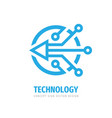 arrow electronic technology logo template design vector image