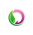 beauty green leaf eco logo vector image vector image