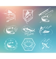 big set of logos badges and icons spearfishing vector image vector image