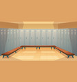 empty dressing room with closed lockers vector image vector image