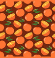 seamless pattern of oranges and leaves fruit vector image vector image