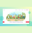 stay healthy and be active landing web banner vector image