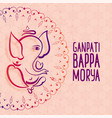 artistic festival greeting ganesh chaturthi vector image