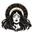 beautiful face woman with fluttering hair vector image