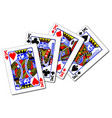four kings playing cards vector image