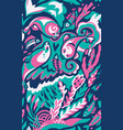 seals are playing in the waves seamless pattern vector image vector image