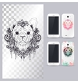 black and white animal dog head vector image