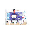 video conference webinar or business meeting vector image