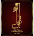 calligraphic font letter j vector image