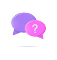 chat question 3d icon symbol of problem faq vector image