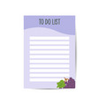 daily planner note paper to do list template vector image