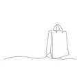 shopping one line drawing isolated on white vector image vector image