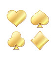 golden suit of playing cards vector image vector image
