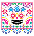 mexican folk art skull design vector image vector image
