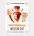 museum day flyer poster card template vector image