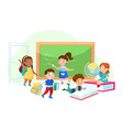back to school education children characters vector image vector image
