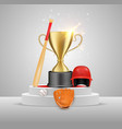baseball sport game championship winner trophy vector image vector image