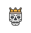 death mask tattoo sketch flat color line vector image