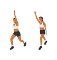 woman doing scissor skier exercise flat vector image vector image