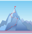 mountain climbing route to peak business progress vector image vector image