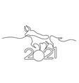 bull continuous one line drawing chinese new year vector image