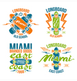 longboard retro emblems vector image
