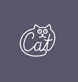 minimalistic and stylish cat emblem modern vector image vector image