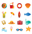 beach icons vector image