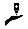 sanitizer with hand icon vector image