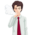 a man smoking vector image