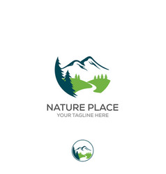 mountain logo elegant mountain logo design and vector image vector image