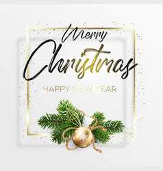 black inscription and gold christmas wreath vector image vector image