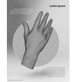 polygonal wire frame hand vector image vector image
