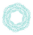 round wreath of green branches frame of delicate vector image