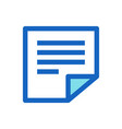 sticky notes memo filled line icon blue color vector image
