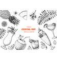 alcoholic cocktails hand drawn vector image vector image