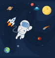 planets rockets and stars vector image