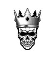 skull in king crown design element for logo label vector image vector image