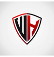 w h initials shield logo designs modern templates vector image