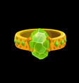 wizard magic ring with green gemstones jewelry vector image vector image