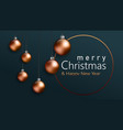 christmas balls card background vector image