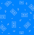 retro cassette seamless pattern music concept vector image vector image