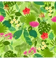 seamless pattern with tropical plants leaves vector image
