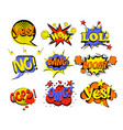 set of comic text pop art vector image