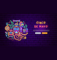 cinco de mayo neon banner design vector image vector image