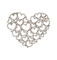 silhouette pattern heart design icon vector image